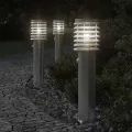 Lampadaire d'extérieur avec capteur argenté acier inoxydable