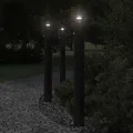 Lampadaire d'extérieur avec capteur noir 110cm acier inoxydable