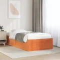 Cadre de lit sans matelas cire marron 90x200 cm bois pin massif