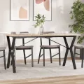 Table à manger cadre en Y 140x80x75 cm bois de pin massif acier