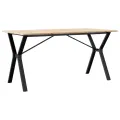 Table à manger cadre en Y 140x80x75 cm bois de pin massif acier