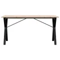 Table à manger cadre en Y 140x80x75 cm bois de pin massif acier