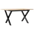 Table basse cadre en X 80x50x40 cm bois de pin massif et acier