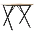 Table à manger cadre en X 90x90x75,5cm bois de pin massif acier