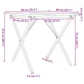Table à manger cadre en X 90x90x75,5cm bois de pin massif acier