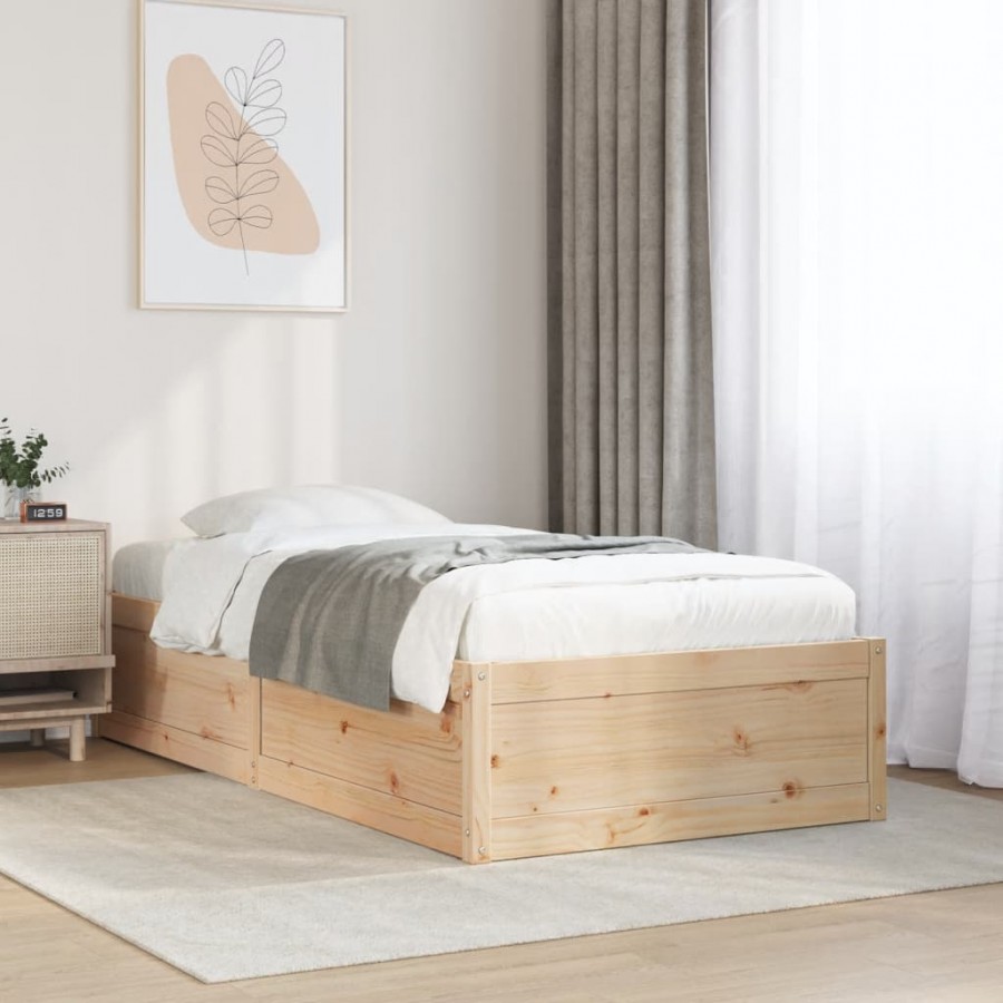 Cadre de lit sans matelas 90x200 cm bois de pin massif