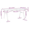 Table à manger cadre en Y 180x90x75 cm bois de pin massif acier