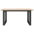 Table basse cadre en O 90x90x45 cm bois de pin massif et acier