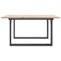 Table basse cadre en O 90x90x45 cm bois de pin massif et acier