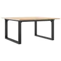 Table basse cadre en O 90x90x45 cm bois de pin massif et acier