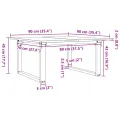 Table basse cadre en O 90x90x45 cm bois de pin massif et acier