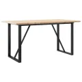 Table à manger cadre en O 160x80x75,5 cm bois pin massif acier