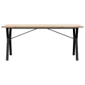 Table à manger cadre en Y 180x90x75,5 cm bois pin massif acier