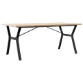 Table à manger cadre en Y 180x90x75,5 cm bois pin massif acier
