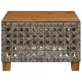 Table de jardin gris 55x55x36 cm résine tressée et bois acacia