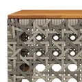 Table de jardin gris 55x55x36 cm résine tressée et bois acacia