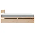Lit avec tiroirs et matelas 160x200 cm bois de pin massif