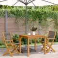 Chaises de jardin lot de 2 gris bois d'acacia et polypropylène