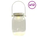 Lampe solaire en verre d'extérieur 12 pcs blanc chaud