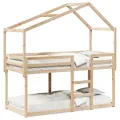Lit superposé sans matelas 90x200 cm bois de pin massif