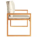 Banc de jardin avec coussin mélange beige résine tressée acacia