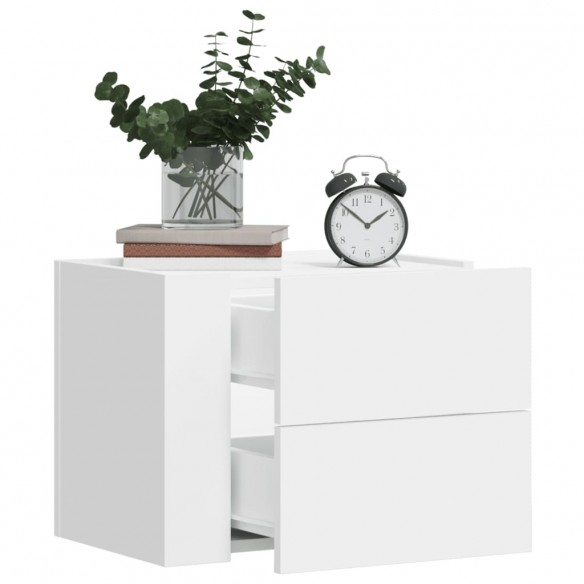 Tables de chevet murales 2 pcs blanc 45x30x35 cm