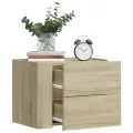 Tables de chevet murales 2 pcs chêne sonoma 45x30x35 cm