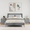 Tables de chevet murales 2 pcs gris béton 45x30x35 cm