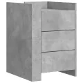 Table de chevet gris béton 45x50x65 cm bois d'ingénierie