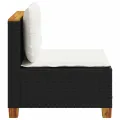 Canapé de jardin sans accoudoirs coussins noir résine tressée