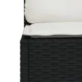 Canapé de jardin sans accoudoirs coussins noir résine tressée