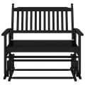 Banc balancelle noir 118x70x104,5 cm bois massif de peuplier