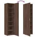 Buffet haut chêne marron 45x42,5x185 cm bois d'ingénierie