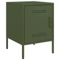 Tables de chevet 2 pcs vert olive 36x39x50,5 cm acier