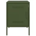 Tables de chevet 2 pcs vert olive 36x39x50,5 cm acier