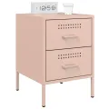 Tables de chevet 2 pcs rose 36x39x50,5 cm acier