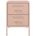 Tables de chevet 2 pcs rose 36x39x50,5 cm acier