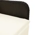 Chaise inclinable de jardin avec coussins noir résine tressée