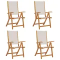 Chaises pliables de jardin lot de 4 bois d'acacia et textilène