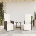 Chaises de jardin inclinables lot de 2 et table résine tressée