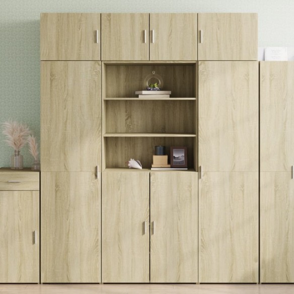 Buffet haut chêne sonoma 80x42,5x185 cm bois d'ingénierie