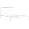 Cadre de lit métal sans matelas et tête de lit blanc 150x200 cm