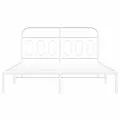 Cadre de lit métal sans matelas et tête de lit blanc 150x200 cm