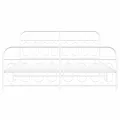 Cadre de lit métal sans matelas et pied de lit blanc 183x213 cm