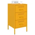 Tables de chevet 2 pcs jaune moutarde 36x39x68 cm acier