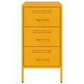 Tables de chevet 2 pcs jaune moutarde 36x39x68 cm acier