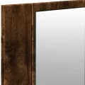 Armoire à miroir à LED de bain chêne fumé 100x12x45 cm