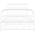 Cadre de lit métal sans matelas et pied de lit blanc 107x203 cm