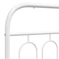 Cadre de lit métal sans matelas et pied de lit blanc 107x203 cm