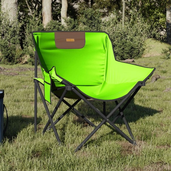 Chaise de camping avec poche pliable lot de 2 vert